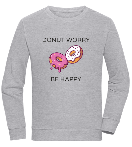 Donut Worry Be Happy Design - Comfort unisex sweater ORION GREY II front