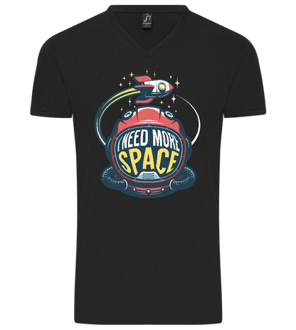 Need More Space Design - Premium men's v-neck t-shirt DEEP BLACK front