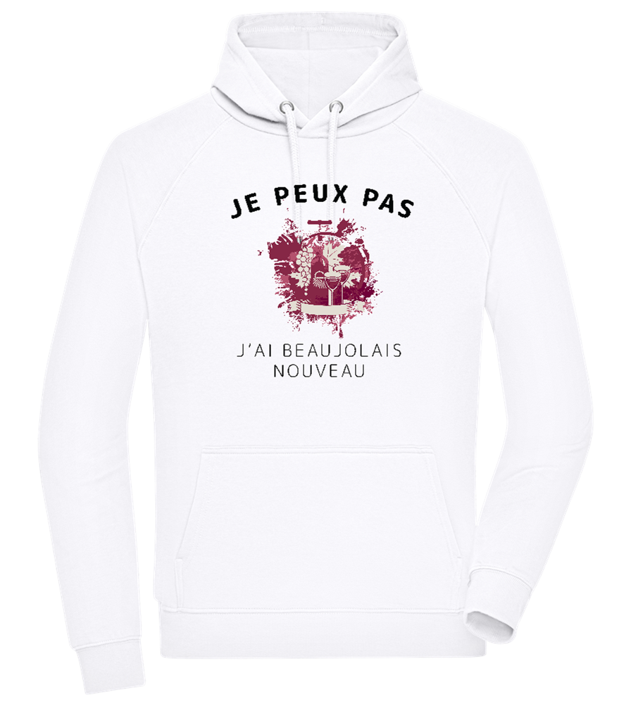 Design j'ai Beaujolais nouveau - Sweat à capuche Confort unisexe WHITE front