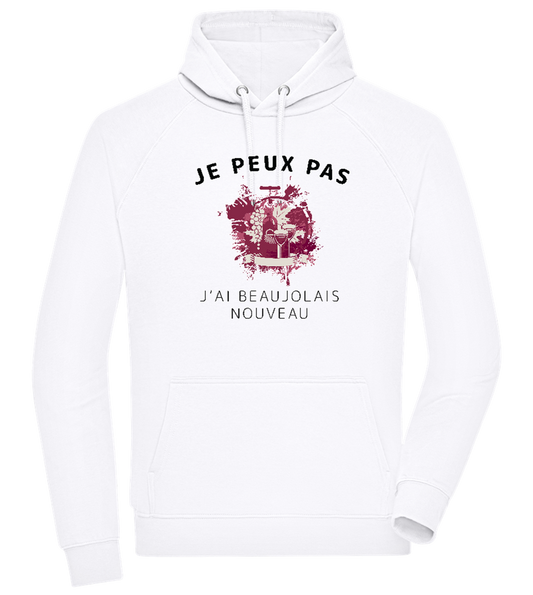 Design j'ai Beaujolais nouveau - Sweat à capuche Confort unisexe WHITE front