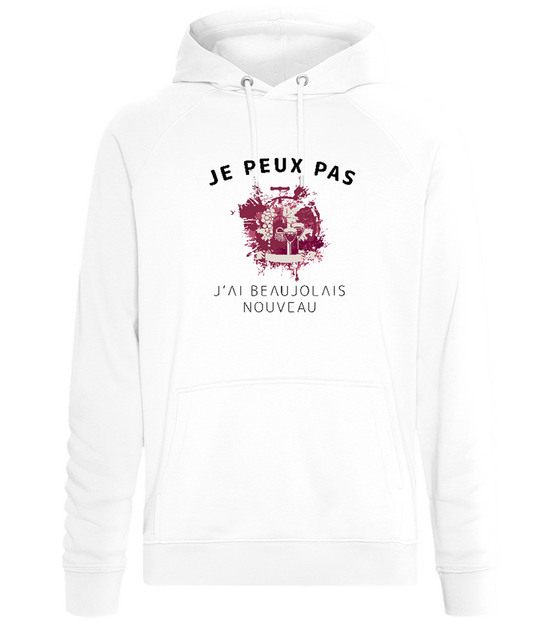 Design j'ai Beaujolais nouveau - Sweat à capuche Confort unisexe_WHITE_front