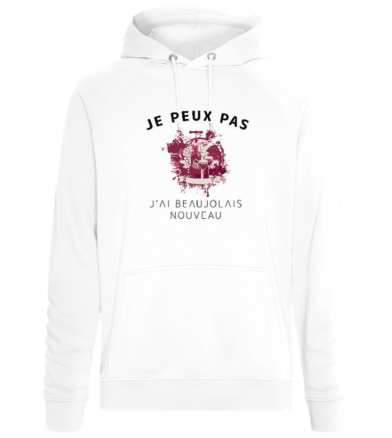 Design j'ai Beaujolais nouveau - Sweat à capuche Confort unisexe_WHITE_front