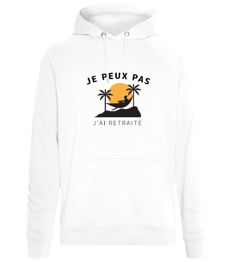 Design j'ai retraite - Sweat à capuche Confort unisexe_WHITE_front