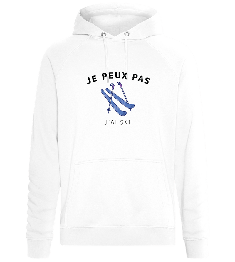 Design j'ai ski -Sweat à capuche Confort unisexe_WHITE_front