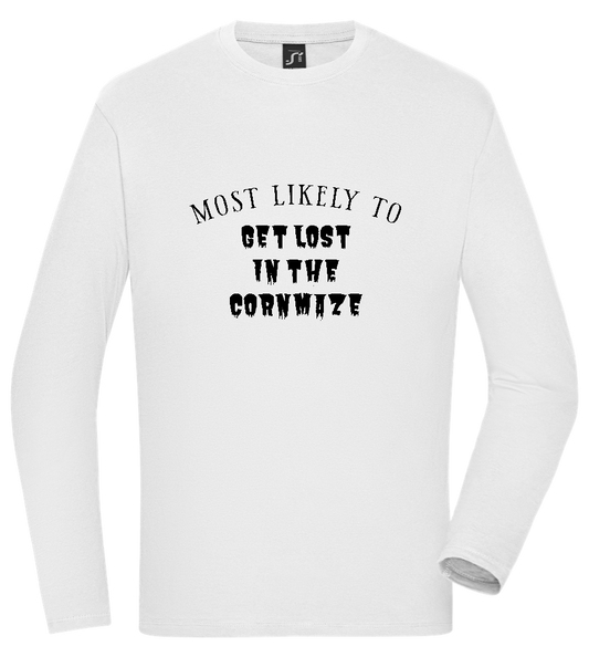 Lost in the Maze Design - Comfort men's long sleeve t-shirt WHITE front