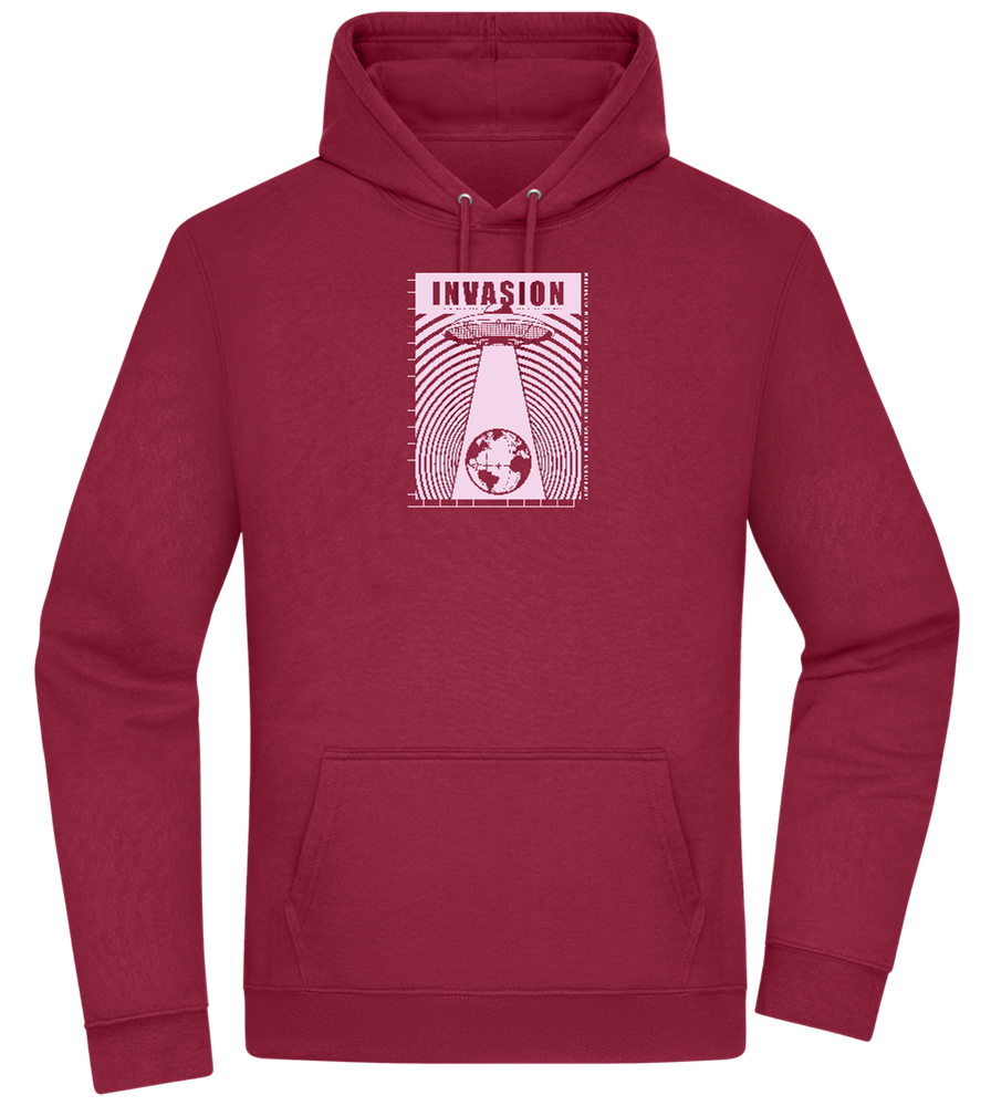 Invasion Ufo Design - Premium Essential Unisex Hoodie_BORDEAUX_front