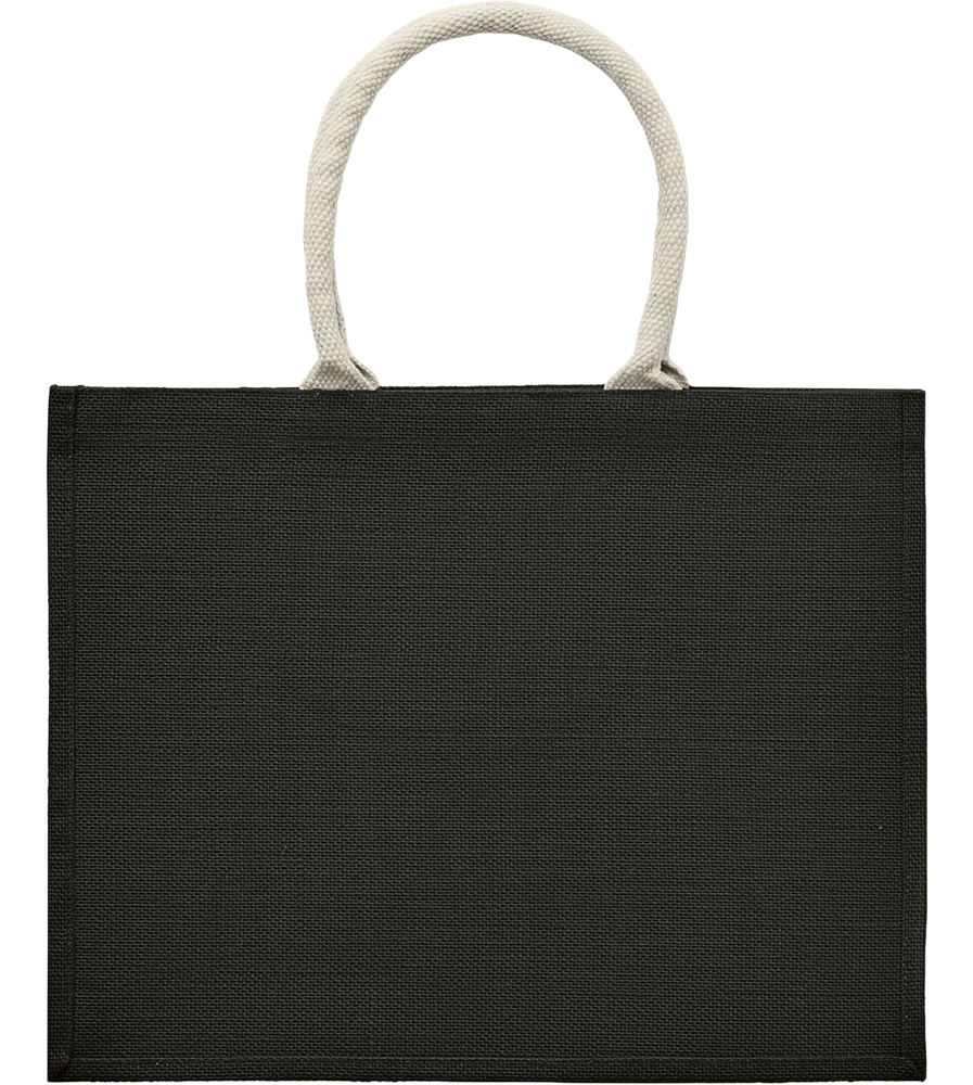 Jute Bag with Cotton Handle_BLACK_front