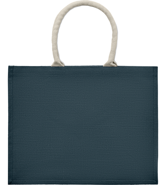 Jute Bag with Cotton Handle_BLUE_front