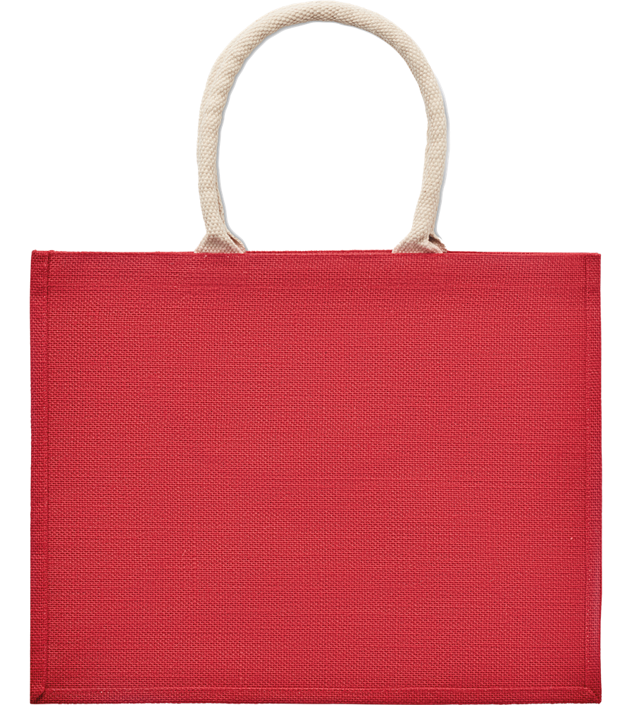 Jute Bag with Cotton Handle_RED_front