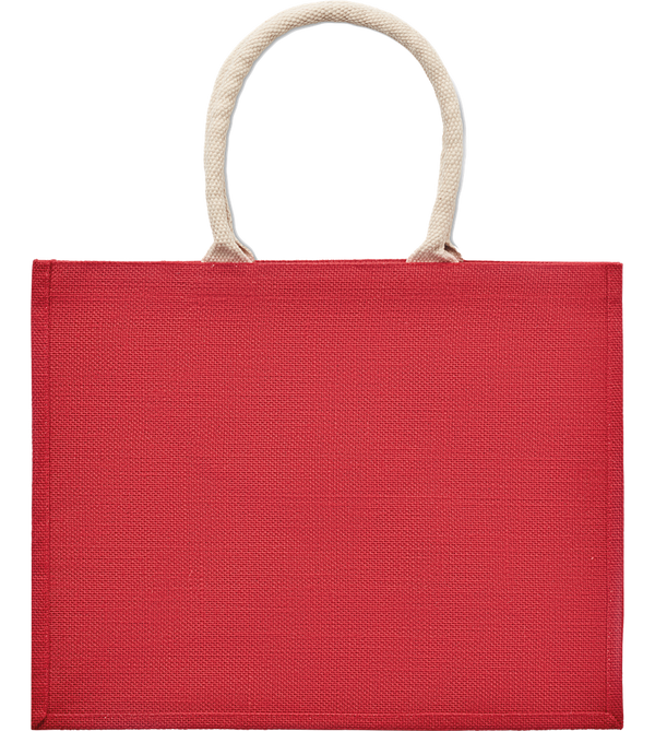 Jute Bag with Cotton Handle_RED_front