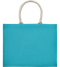 Jute Bag with Cotton Handle_TURQUOISE_front