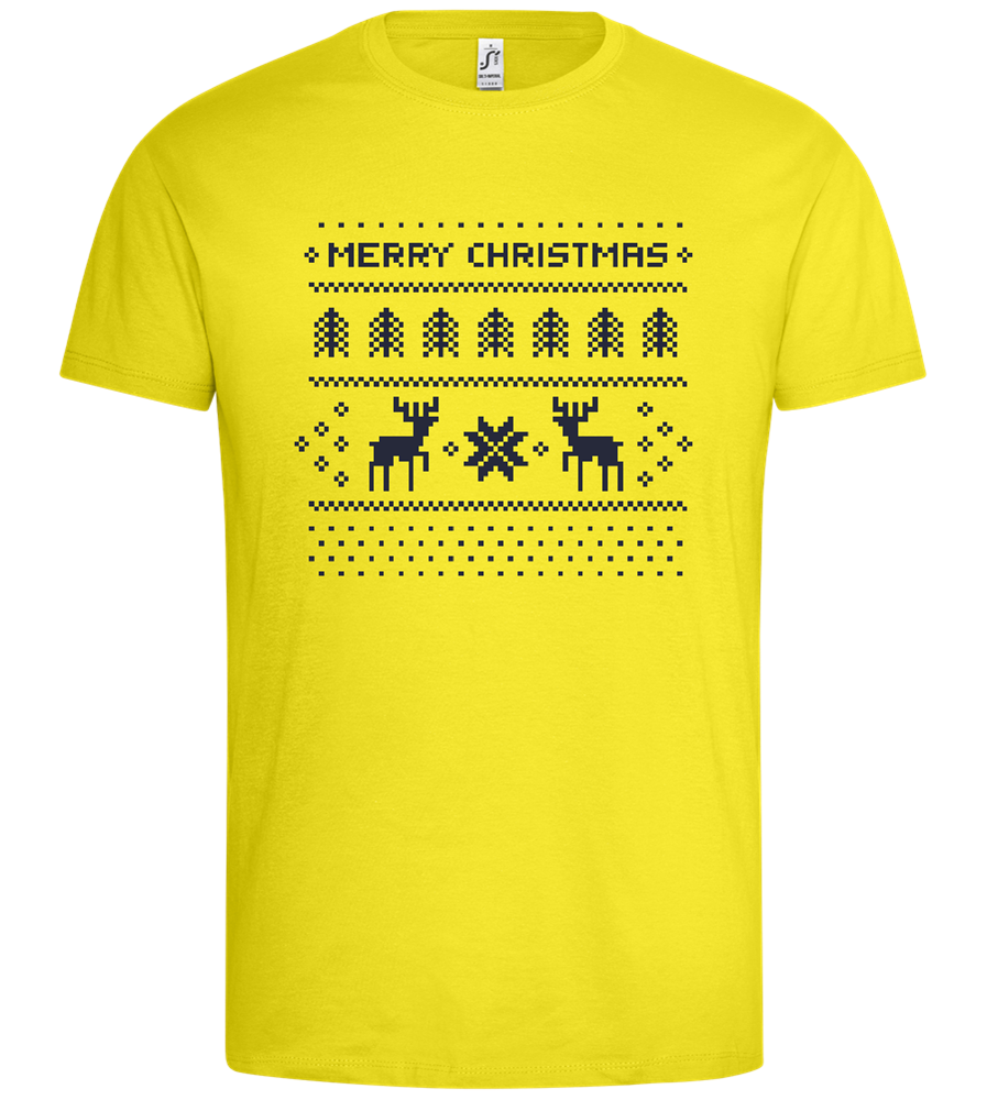 Pixelated Christmas Design - Premium men's t-shirt_LEMON_front