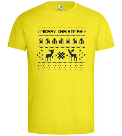 Pixelated Christmas Design - Premium men's t-shirt_LEMON_front