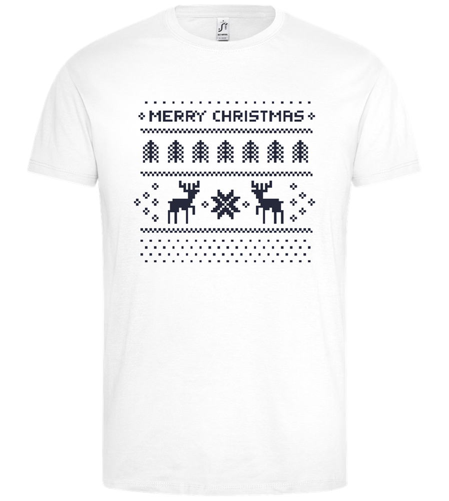 Pixelated Christmas Design - Premium men's t-shirt_WHITE_front