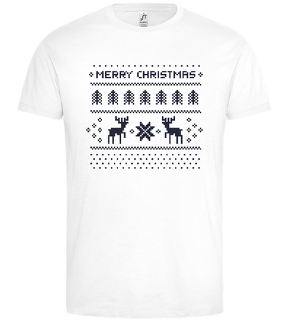 Pixelated Christmas Design - Premium men's t-shirt_WHITE_front