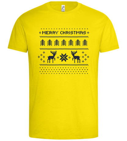 Pixelated Christmas Design - Premium men's t-shirt_YELLOW_front