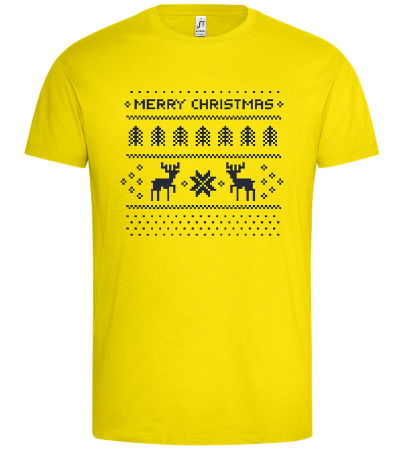 Pixelated Christmas Design - Premium men's t-shirt_YELLOW_front