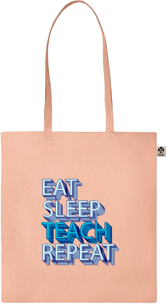 Eat Sleep Teach Repeat Design - Essential colored organic cotton tote bag_ORANGE_front