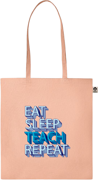 Eat Sleep Teach Repeat Design - Essential colored organic cotton tote bag_ORANGE_front