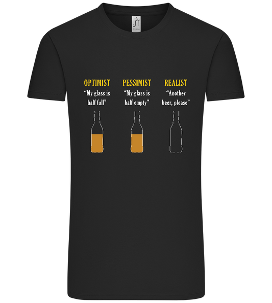 Optimist pessimist realist Design - Premium men's t-shirt DEEP BLACK front