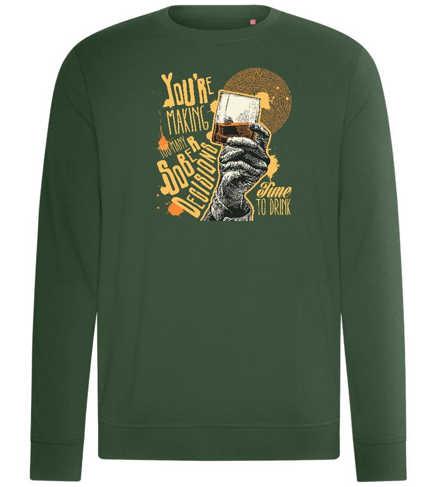 Sober Decisions Design - Comfort unisex sweater_GREEN BOTTLE_front