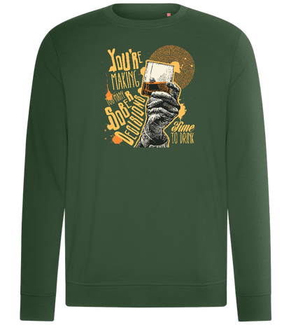 Sober Decisions Design - Comfort unisex sweater_GREEN BOTTLE_front