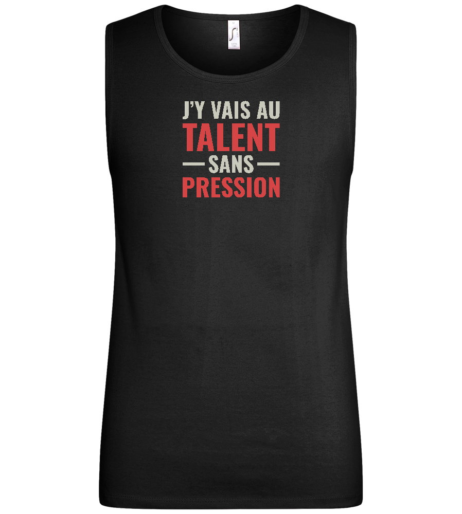 J'y Vais au Talent Sans Pression Design - Basic men's tank top_DEEP BLACK_front