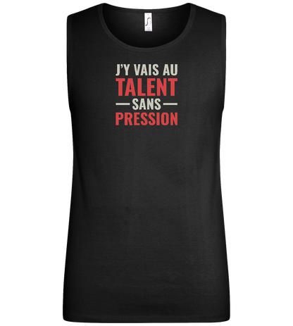 J'y Vais au Talent Sans Pression Design - Basic men's tank top_DEEP BLACK_front