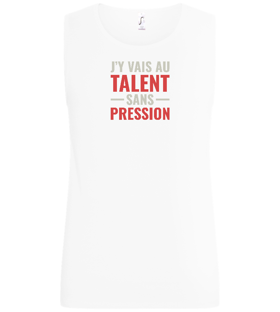 J'y Vais au Talent Sans Pression Design - Basic men's tank top_WHITE_front