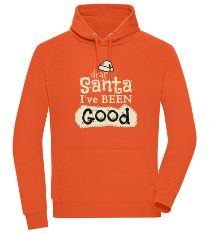 Dear Santa I've Been Good Design - Comfort unisex hoodie BURNT ORANGE front