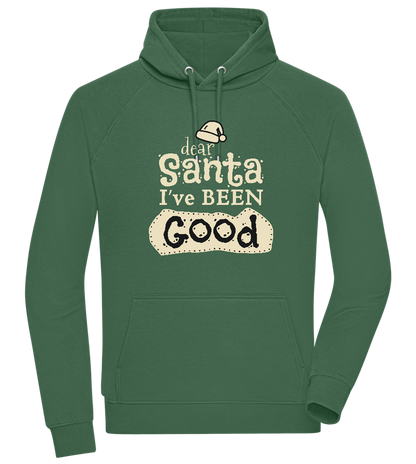 Dear Santa I've Been Good Design - Comfort unisex hoodie GREEN BOTTLE front