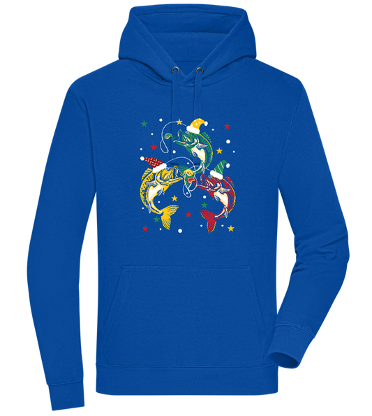 Christmas Fish Design - Premium unisex hoodie ROYAL front