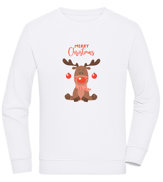 Merry Christmas Deer Design - Comfort unisex sweater WHITE front