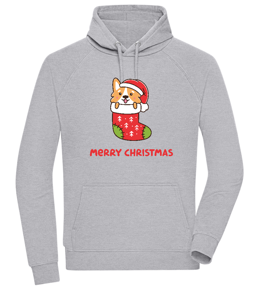 Christmas Corgi Design - Comfort unisex hoodie ORION GREY II front