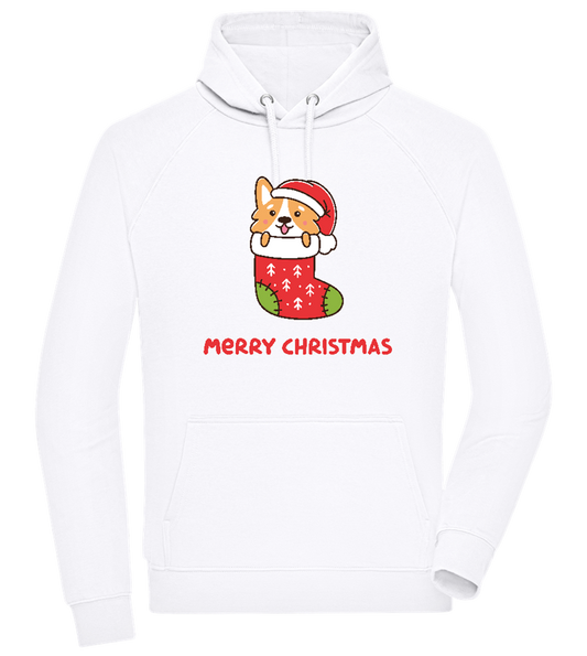 Christmas Corgi Design - Comfort unisex hoodie WHITE front