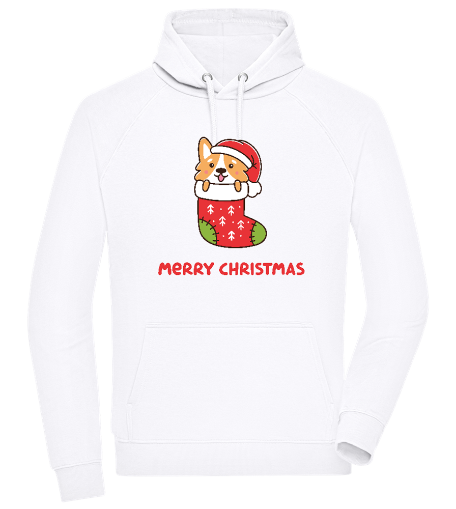Christmas Corgi Design - Comfort unisex hoodie WHITE front