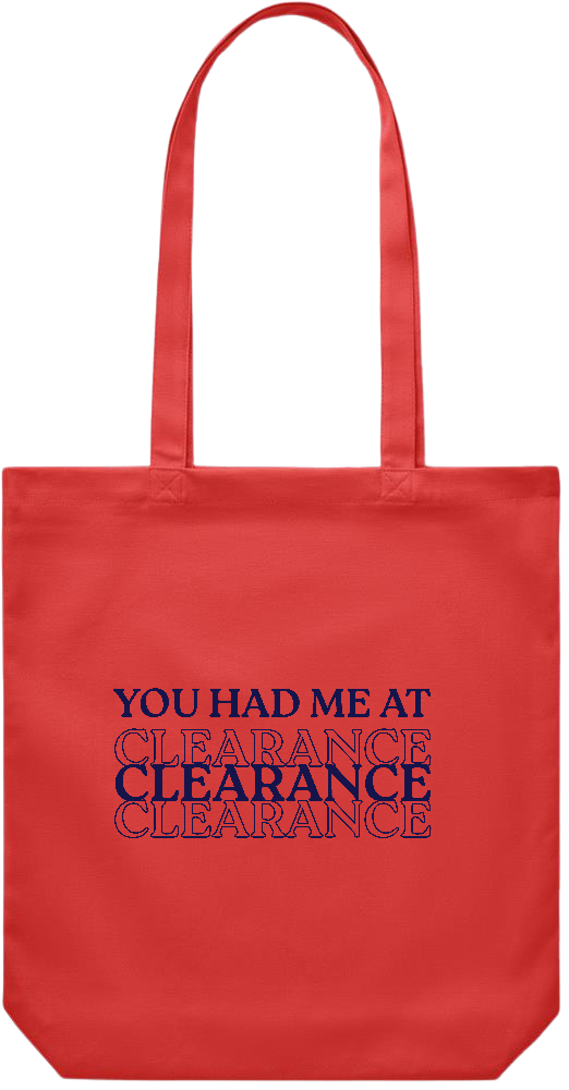 Clearance Design - Premium Canvas colored cotton shopping bag_RED_front