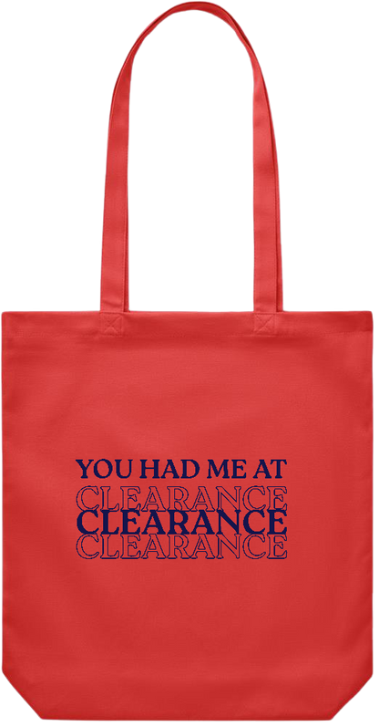 Clearance Design - Premium Canvas colored cotton shopping bag_RED_front