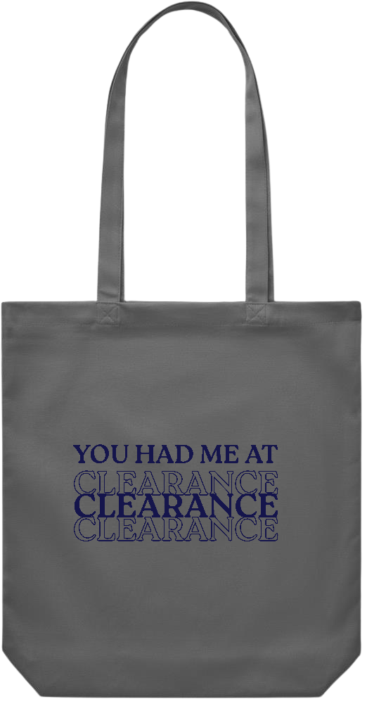 Clearance Design - Premium Canvas colored cotton shopping bag_STONE GREY_front