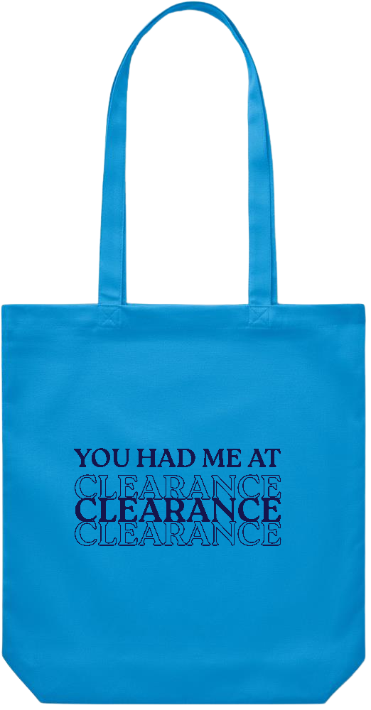 Clearance Design - Premium Canvas colored cotton shopping bag_TURQUOISE_front