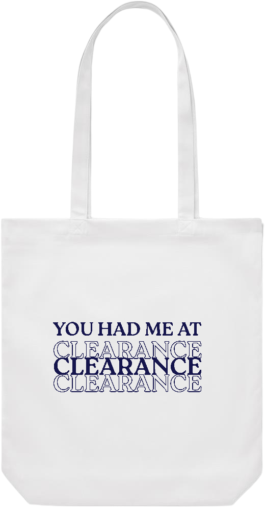 Clearance Design - Premium Canvas colored cotton shopping bag_WHITE_front