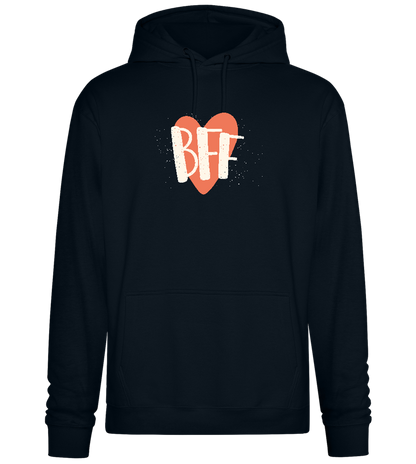 BFF Heart Design - Premium Essential Unisex Hoodie_BLACK_front