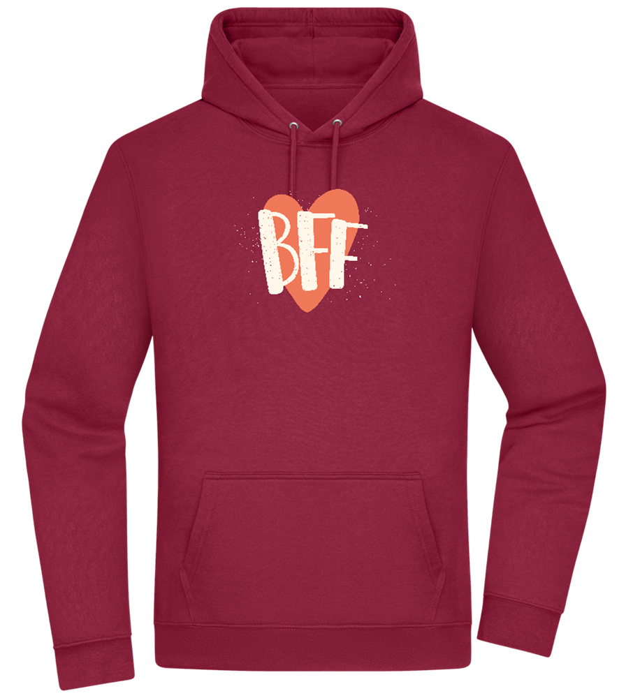 BFF Heart Design - Premium Essential Unisex Hoodie_BORDEAUX_front