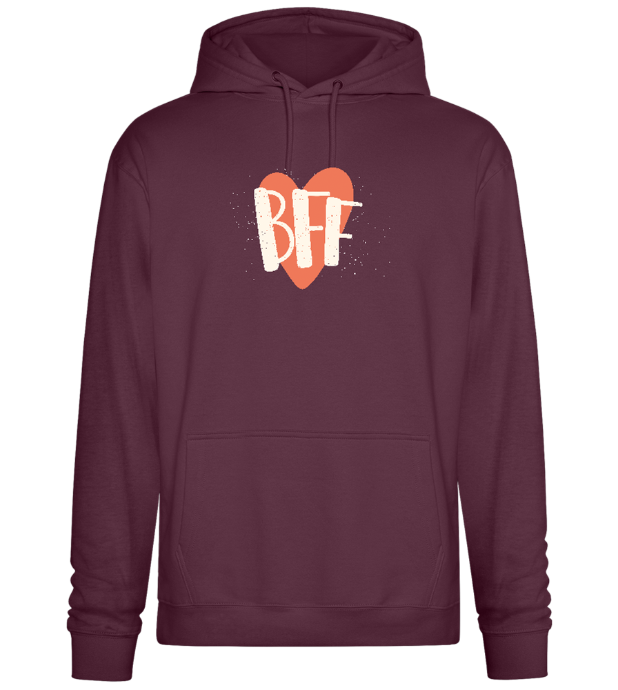 BFF Heart Design - Premium Essential Unisex Hoodie_BORDEAUX_front