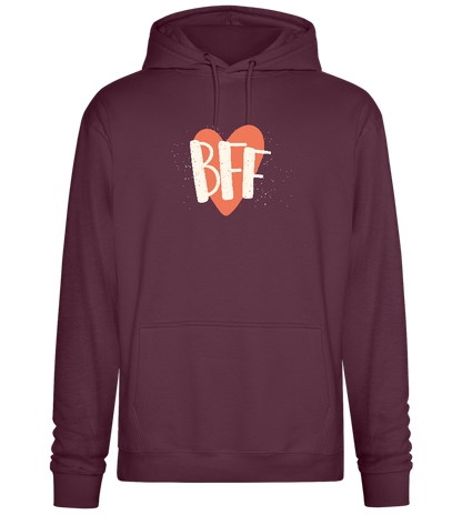 BFF Heart Design - Premium Essential Unisex Hoodie_BORDEAUX_front