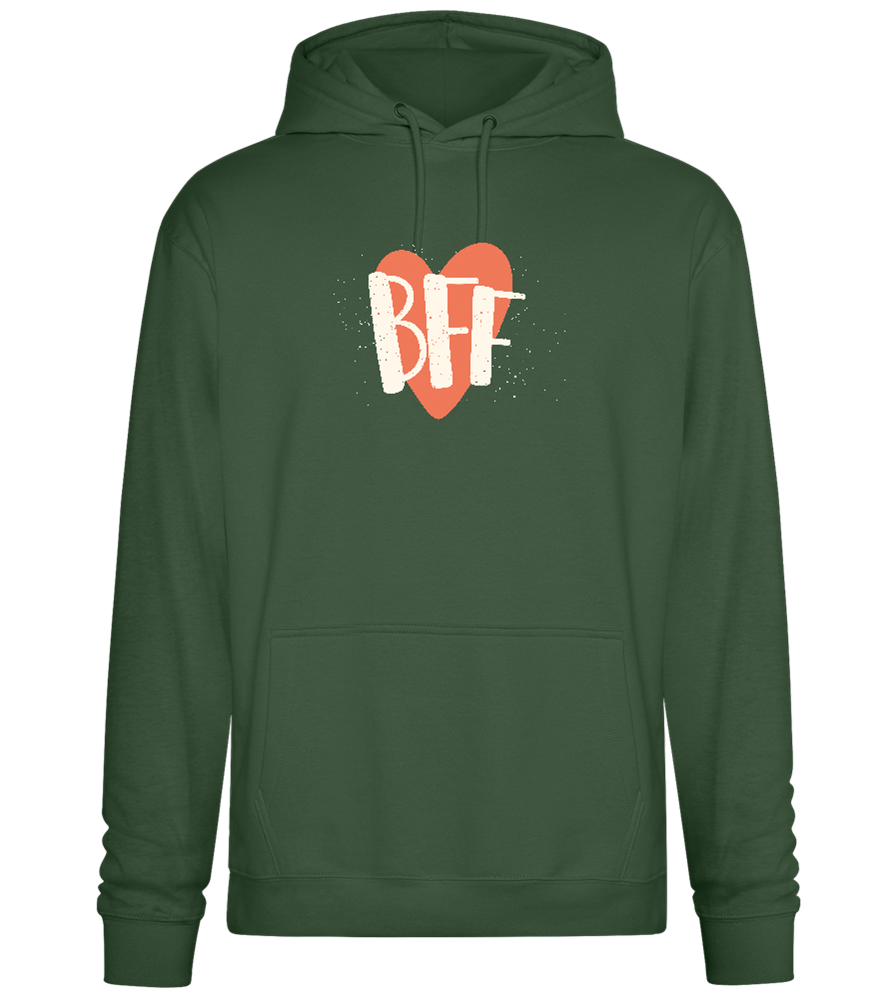 BFF Heart Design - Premium Essential Unisex Hoodie_GREEN BOTTLE_front