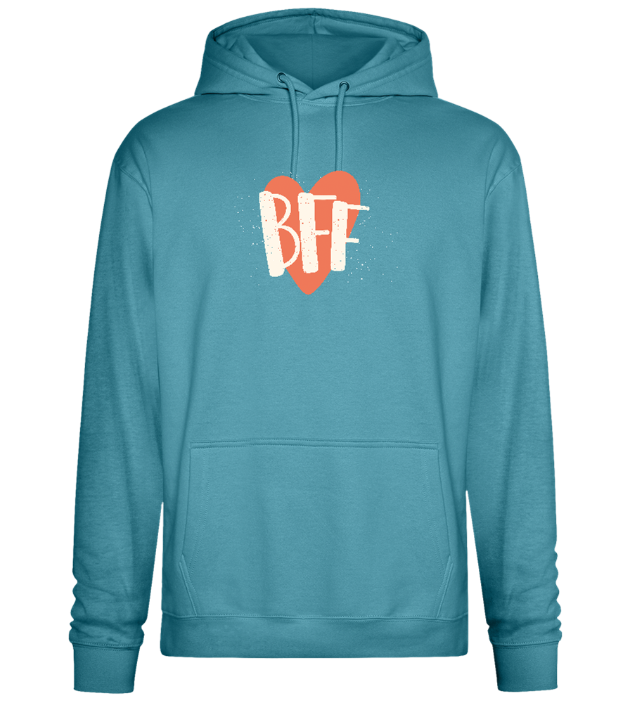 BFF Heart Design - Premium Essential Unisex Hoodie_POOL BLUE_front