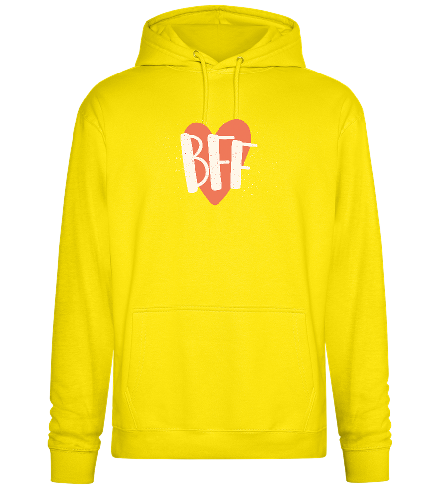 BFF Heart Design - Premium Essential Unisex Hoodie_YELLOW_front