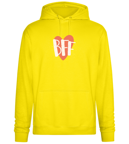 BFF Heart Design - Premium Essential Unisex Hoodie_YELLOW_front