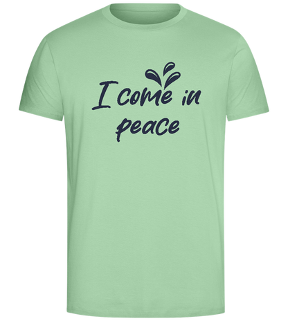 I Come in Peace Design - Comfort Unisex T-Shirt_ICE GREEN_front